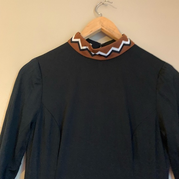 Saks fifth avenue vintage dress, 1960’s 1970’s geometric trim rick rack - Picture 2 of 10